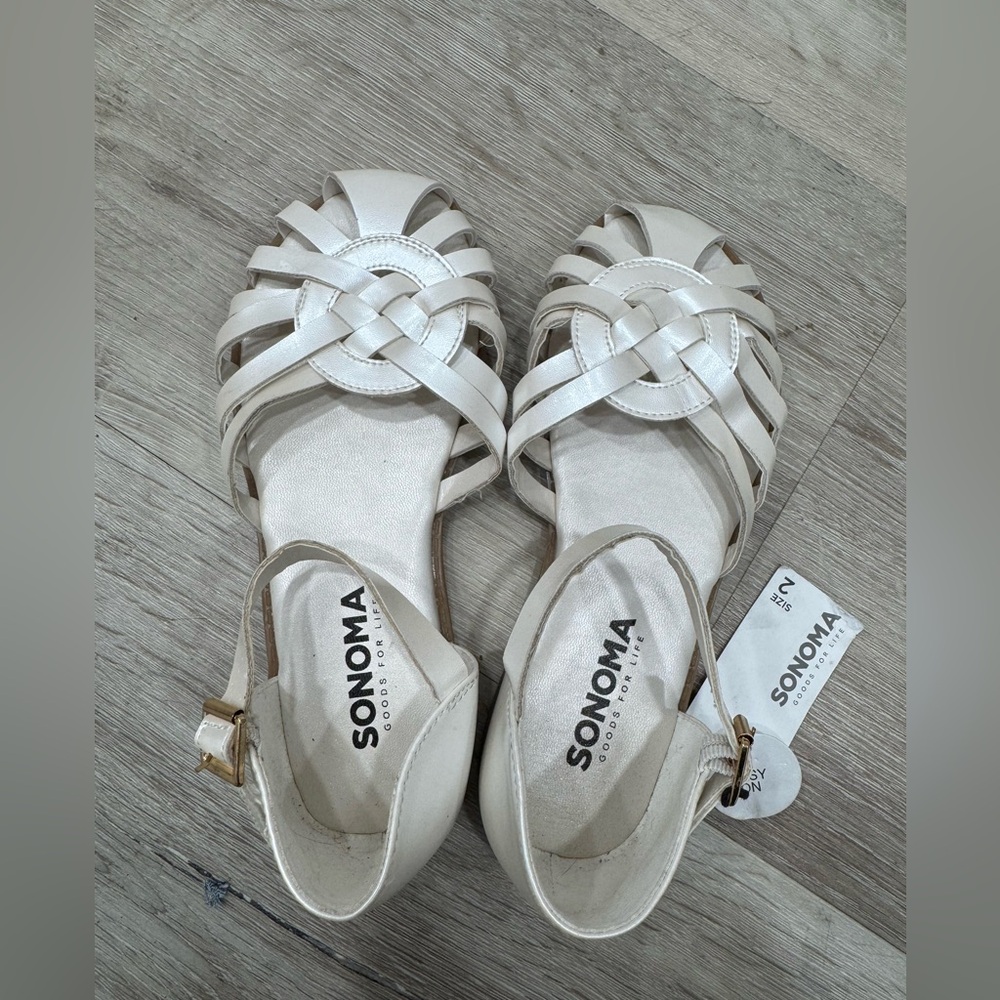 Sonoma kids/girls White Woven Sandals